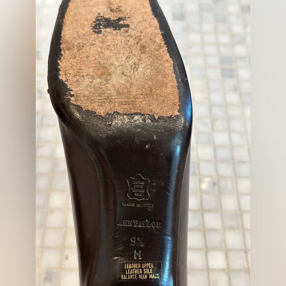 Ann Taylor Brown Leather Block Heels - Picture 10 of 13
